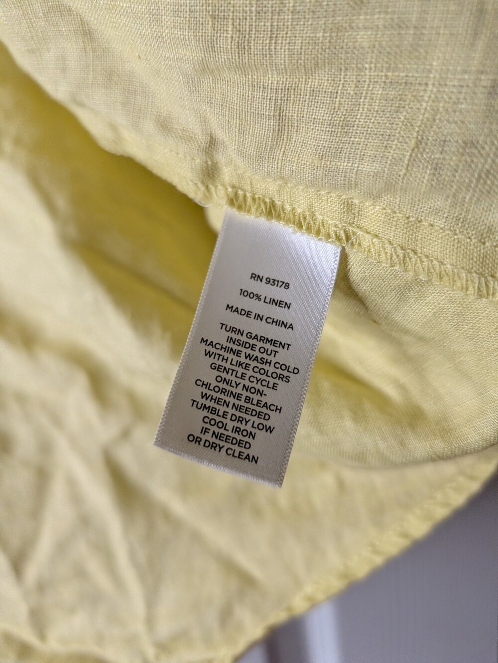 Magaschoni Women Medium 100% Linen Yellow Button Front Shirt Roll Tab Tunic - Picture 4 of 8